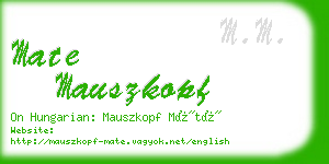 mate mauszkopf business card